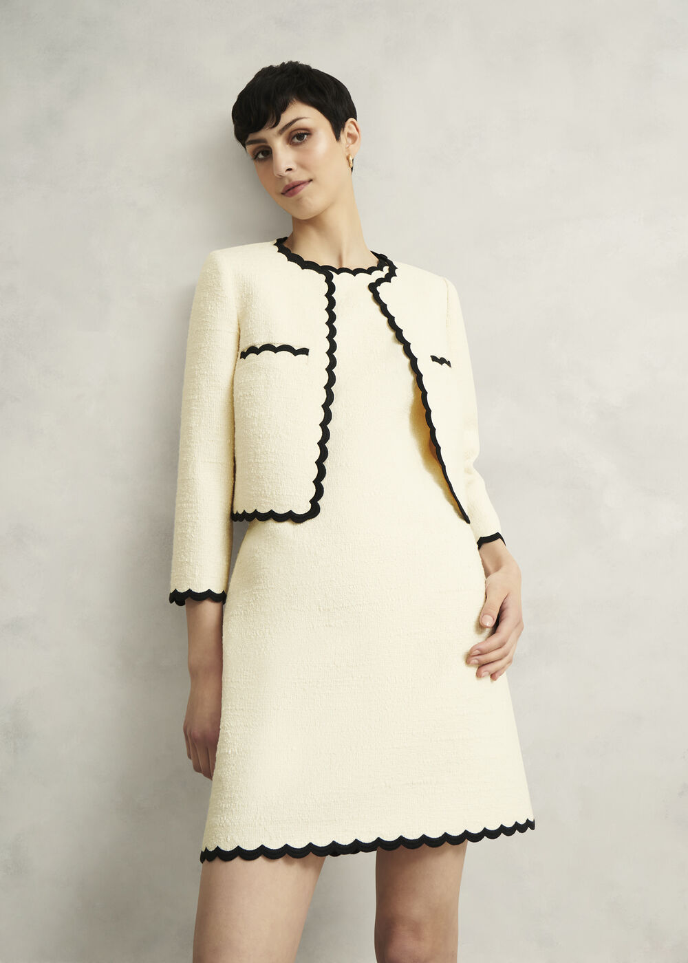 Laskett Boucle Mini Dress, Buttercream, hi-res