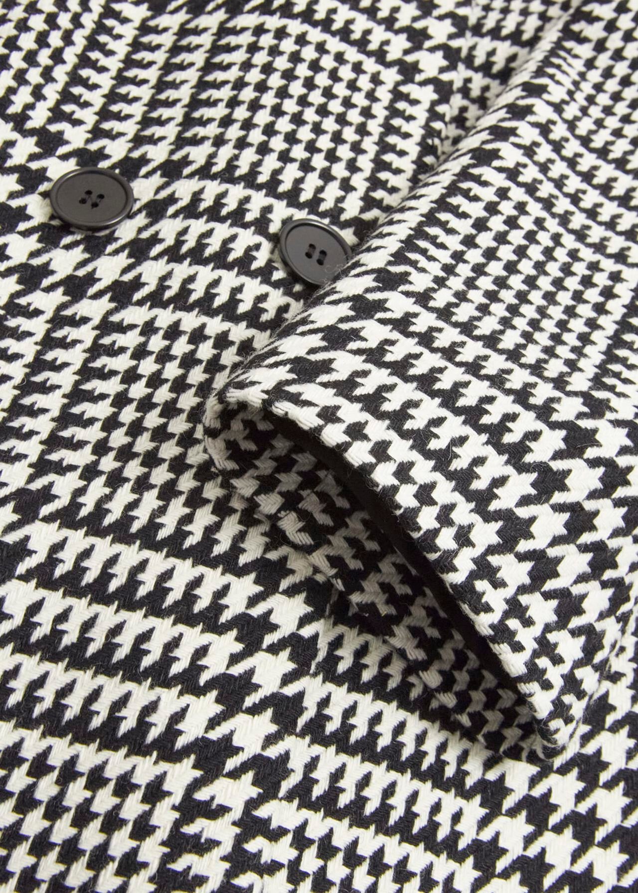 Yvette Wool Blend Check Coat, Black Ivory, hi-res