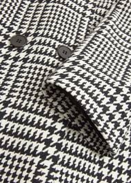 Yvette Wool Blend Check Coat, Black Ivory, hi-res