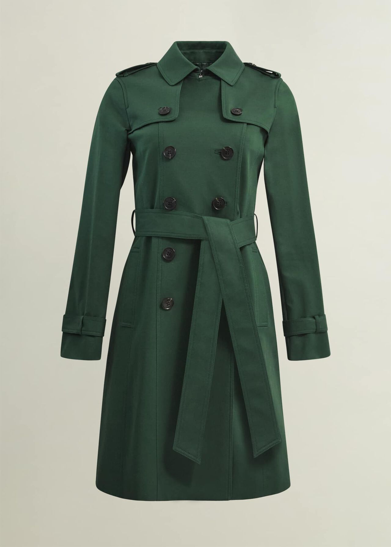 Petite Saskia Shower Resistant Trench Coat, Bay Green, hi-res