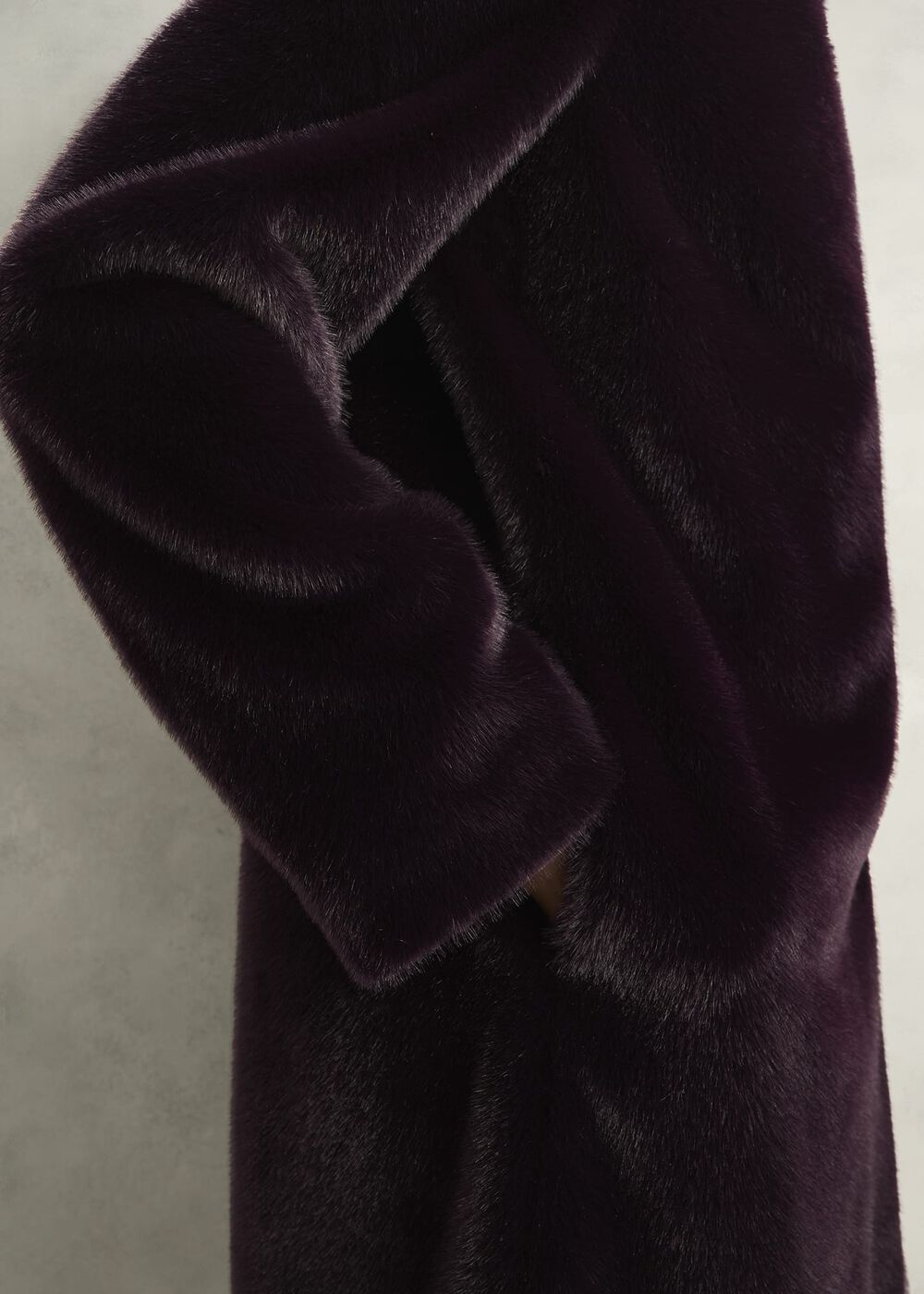Tarini Faux Fur Coat, Wine, hi-res