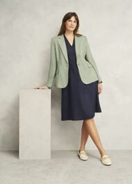 Petite Kayleigh Linen Dress, Navy, hi-res