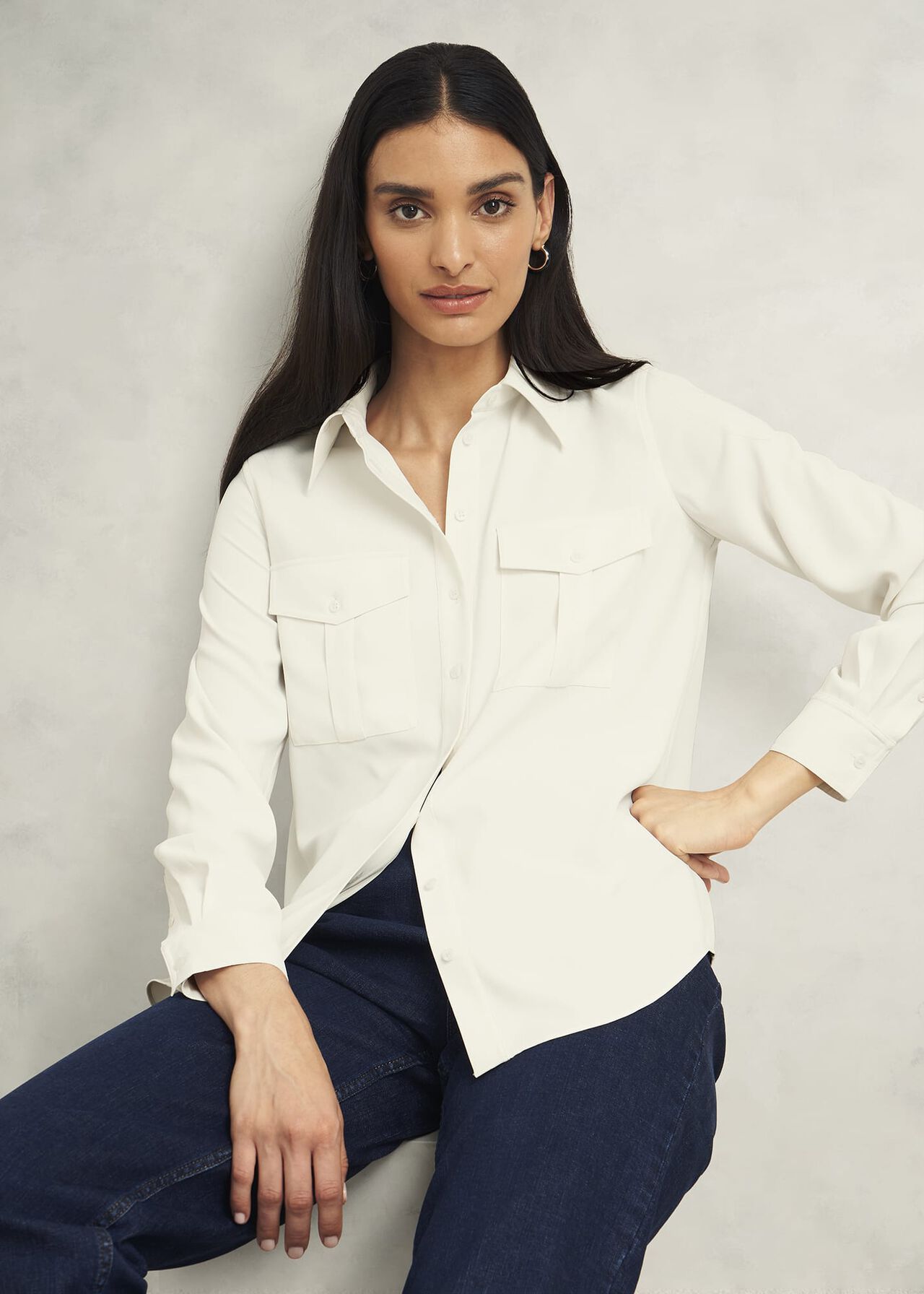 Hutton Shirt, Ivory, hi-res
