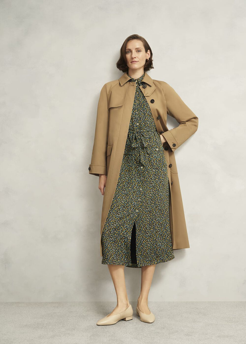 Donnington Shower Resistant Trench Coat, Fawn Beige, hi-res