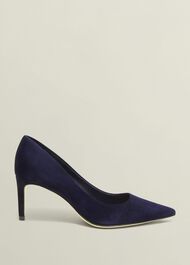 Leila Suede Court Shoes, Midnight, hi-res