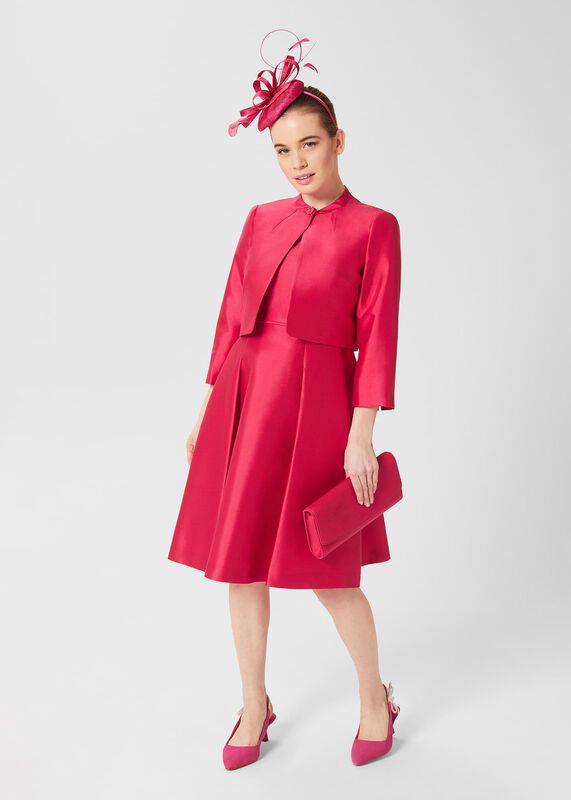 Petite Julietta Silk Blend Jacket, Fuchsia Pink Petite Julietta Silk Blend Jacket