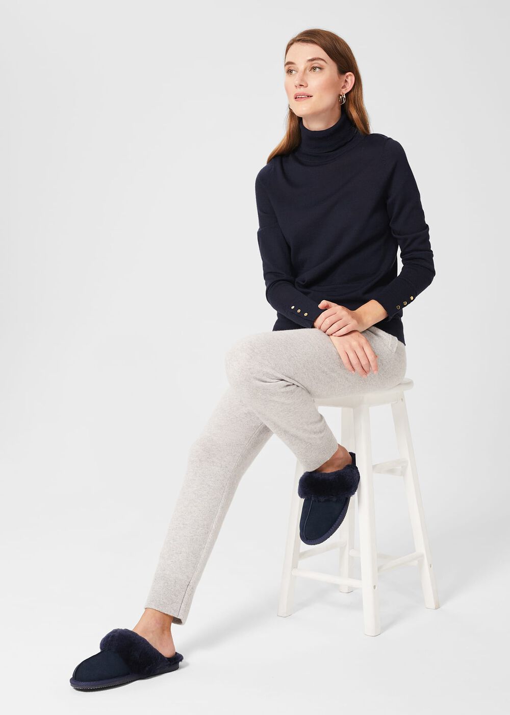 Lillian Slipper, Navy, hi-res