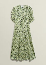 Ennerdale V Neck Midi Dress, Green Multi, hi-res