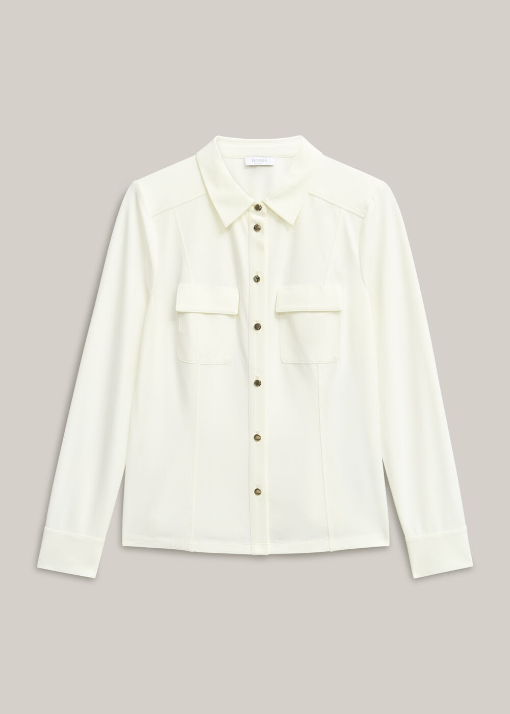 Rosana Seamed Shirt, Ivory, hi-res