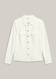 Rosana Seamed Shirt, Ivory, hi-res
