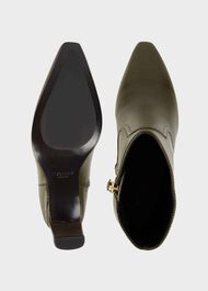 Fiona Leather Ankle Boots, Olive, hi-res