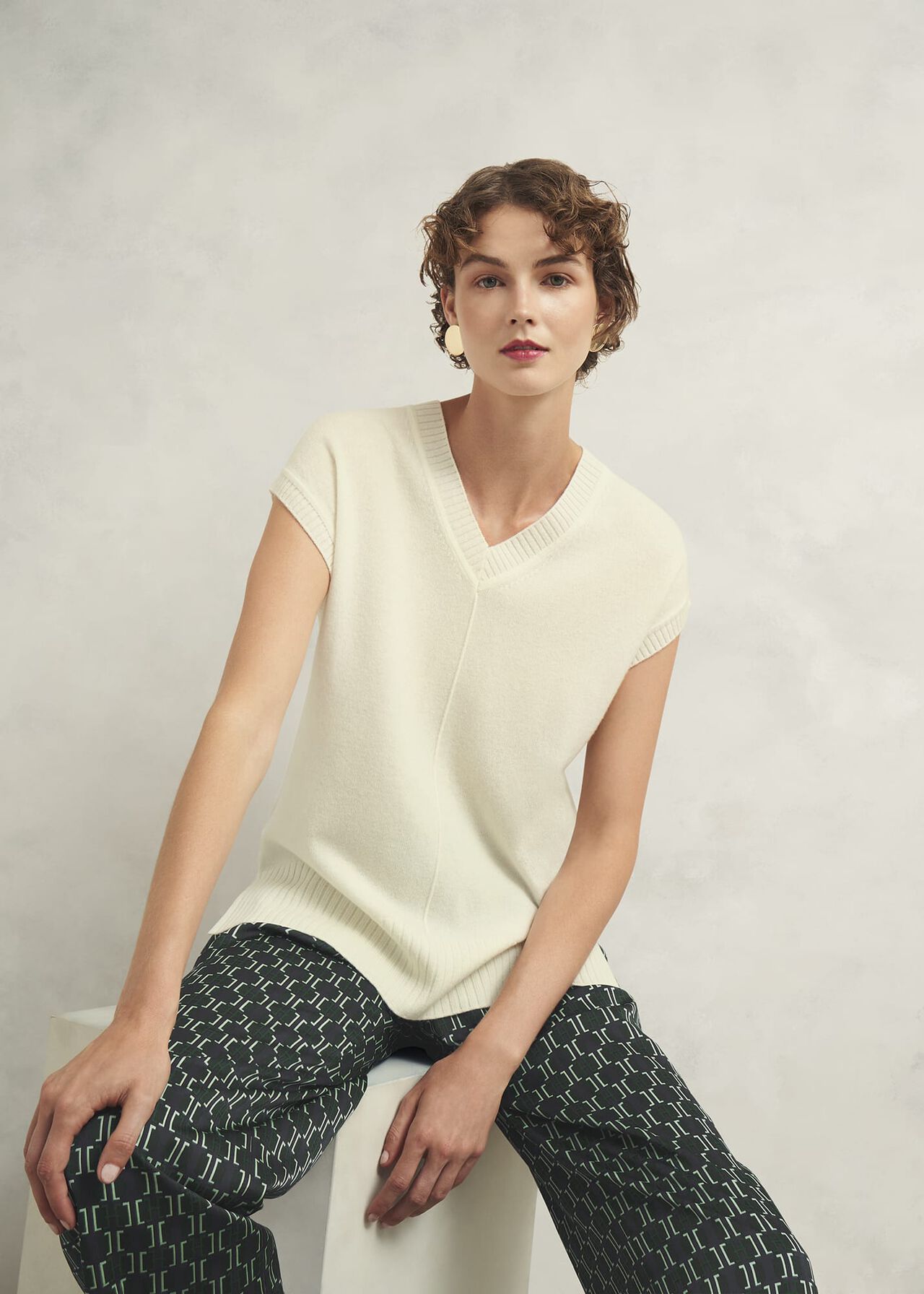Brooksfirth Knit Tank Top, Warm Ivory, hi-res