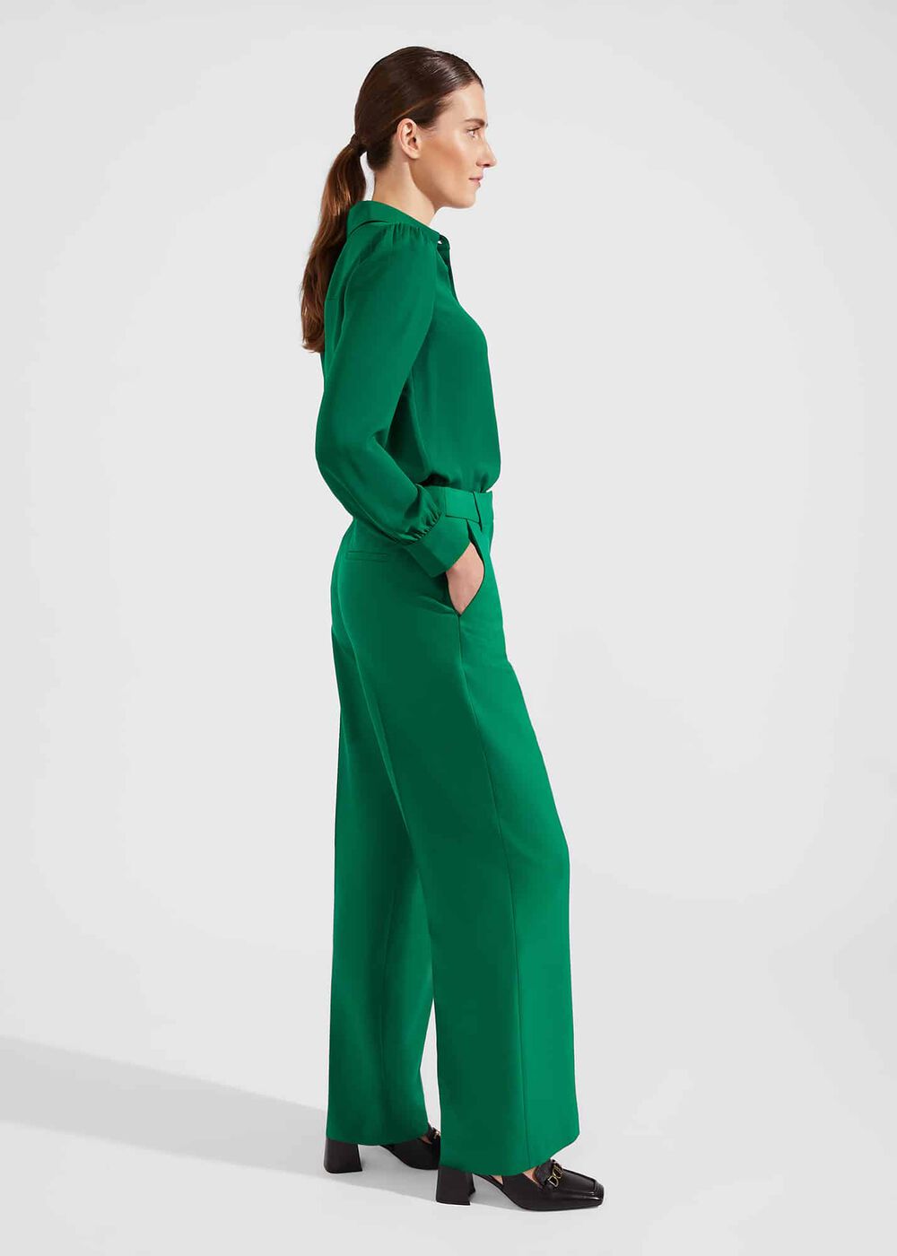 Verona Wide Leg Pants, Malachite Green, hi-res