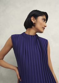 Orla Pleated Blouse, Rich Blue, hi-res