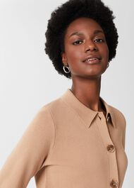 Mia Cotton Wool Knitted Jumper, Hobbs Camel, hi-res