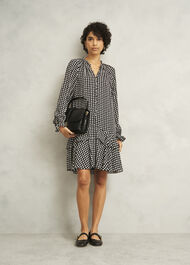 Hewlett Geo Mini Dress, Black Cream, hi-res