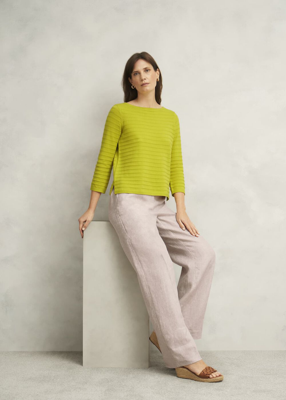 Nellie Cotton Jumper, Citrine Green, hi-res