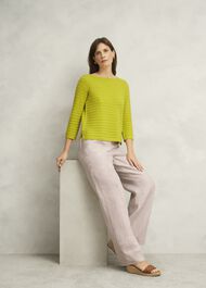 Nellie Cotton Jumper, Citrine Green, hi-res