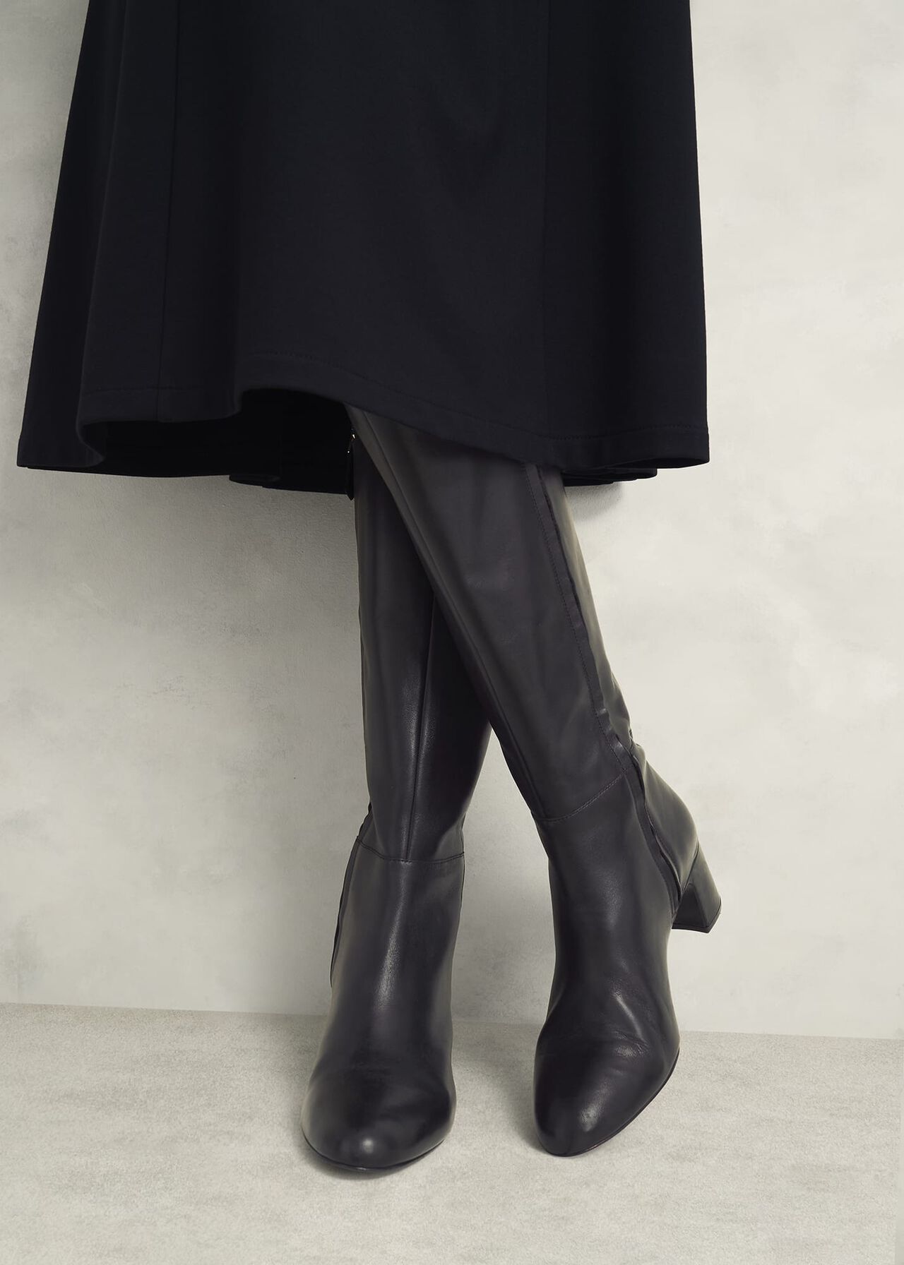 Caroline Knee Boots, Black, hi-res