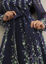 Ros Floral Silk Dress, Midnight Multi, hi-res