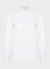 Valerie Cotton Blend Shirt, White, hi-res