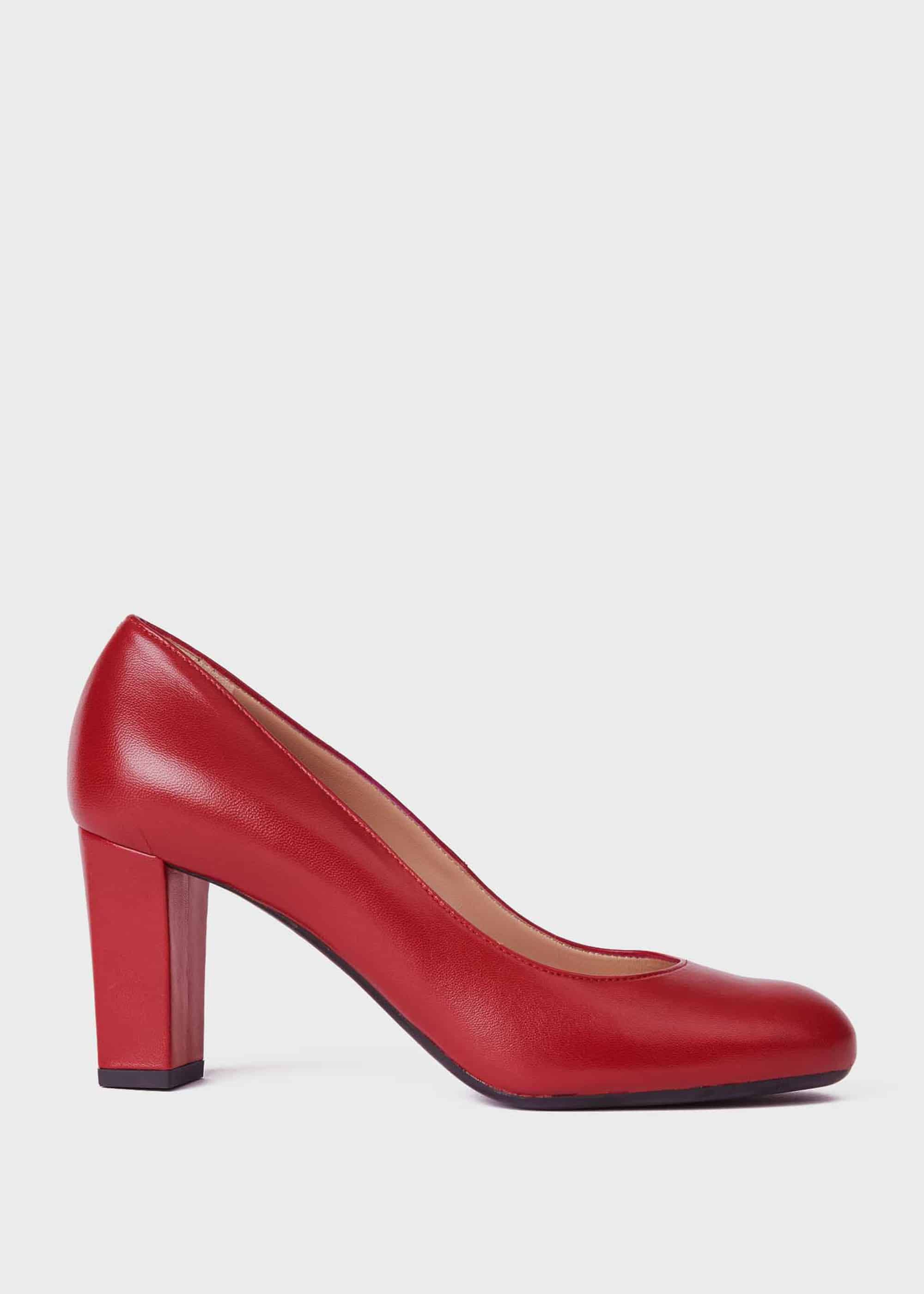 Sonia Leather Block Heel Court Shoes 