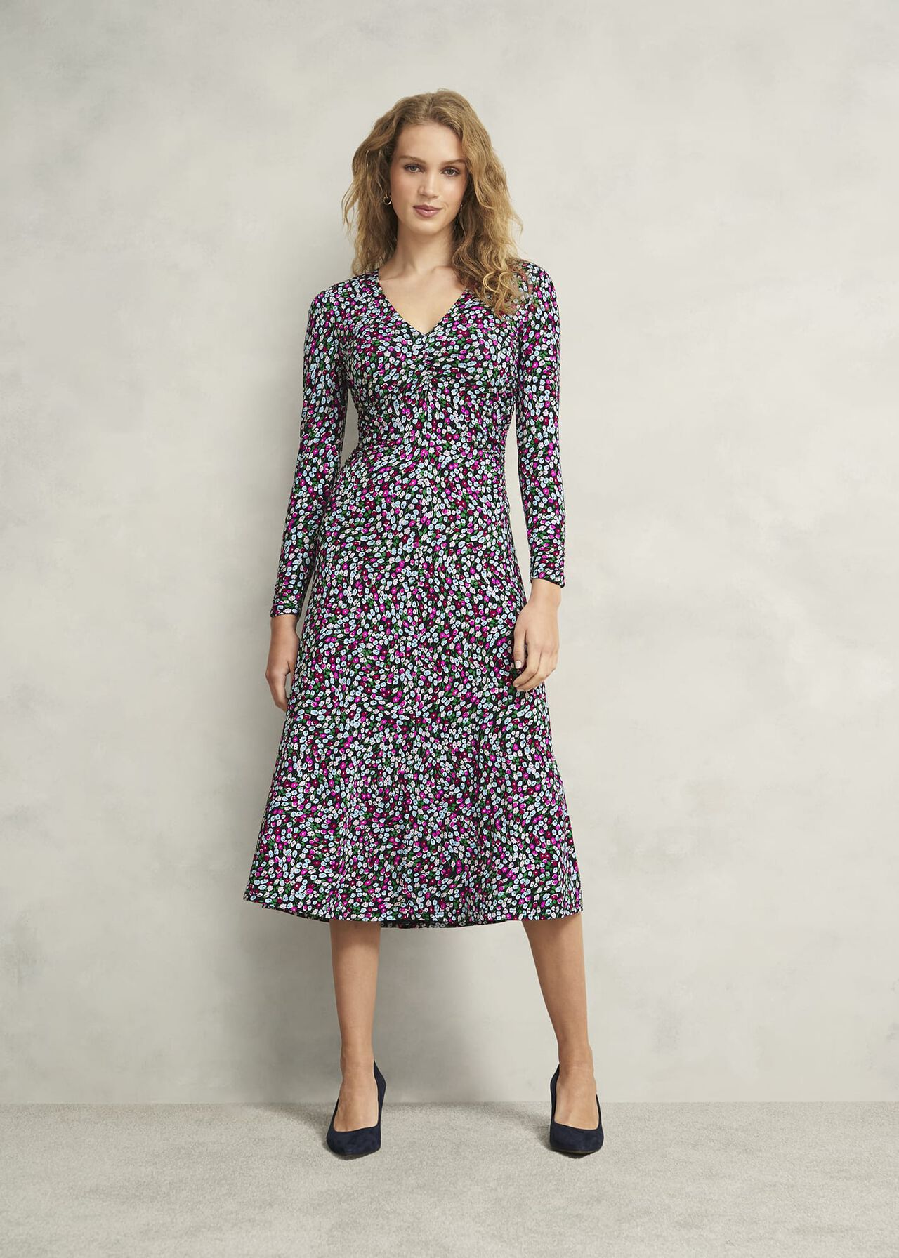 Petite Flo Jersey Dress, Pink Multi, hi-res