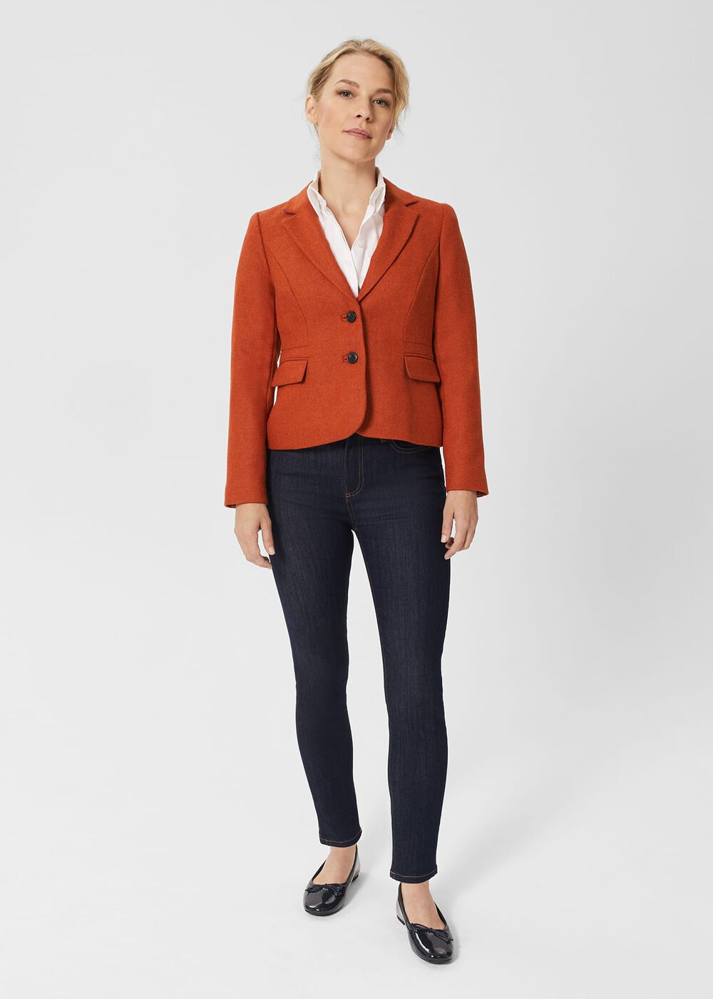 Petite Hackness Wool Jacket, Orange, hi-res