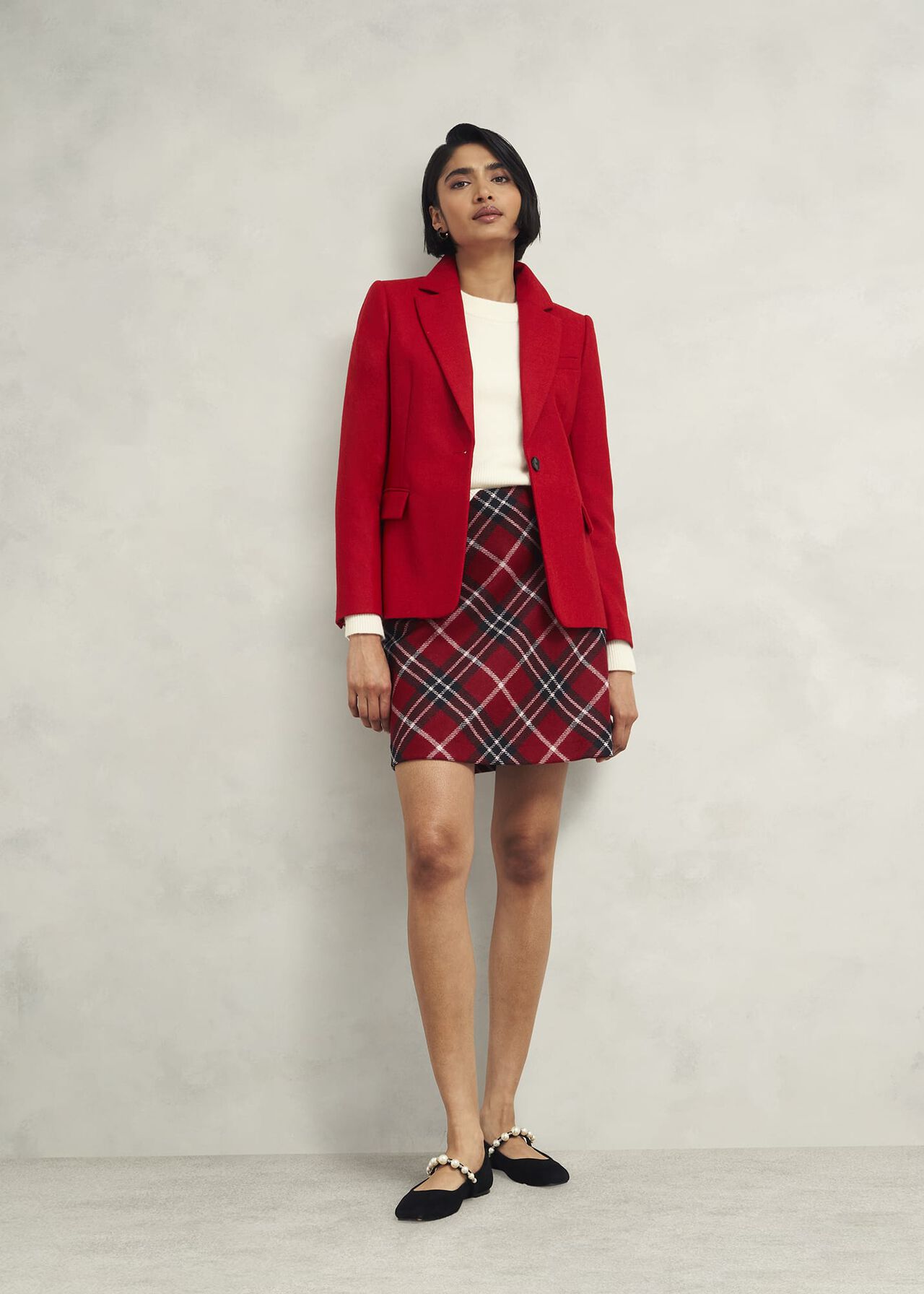 Teia Wool Skirt, Red Multi, hi-res