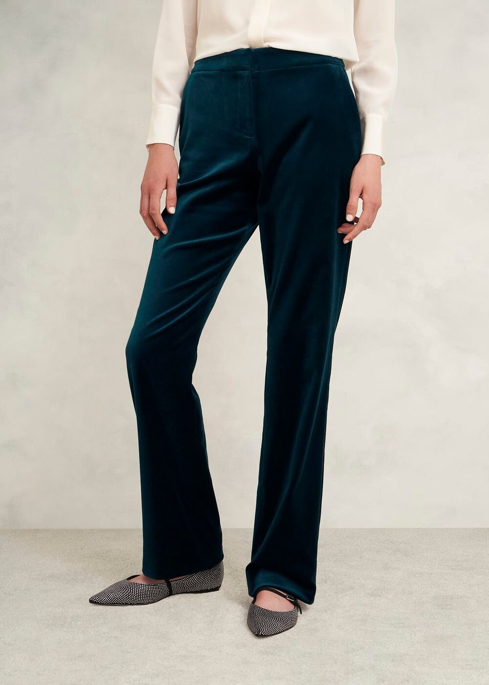 Luna Velvet Straight Pants, Riverside Blue, hi-res
