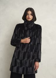 Rosanne Faux Fur Coat, Black, hi-res