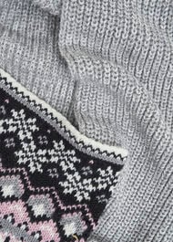 Deanna Fairisle Scarf With Wool , Grey Multi, hi-res