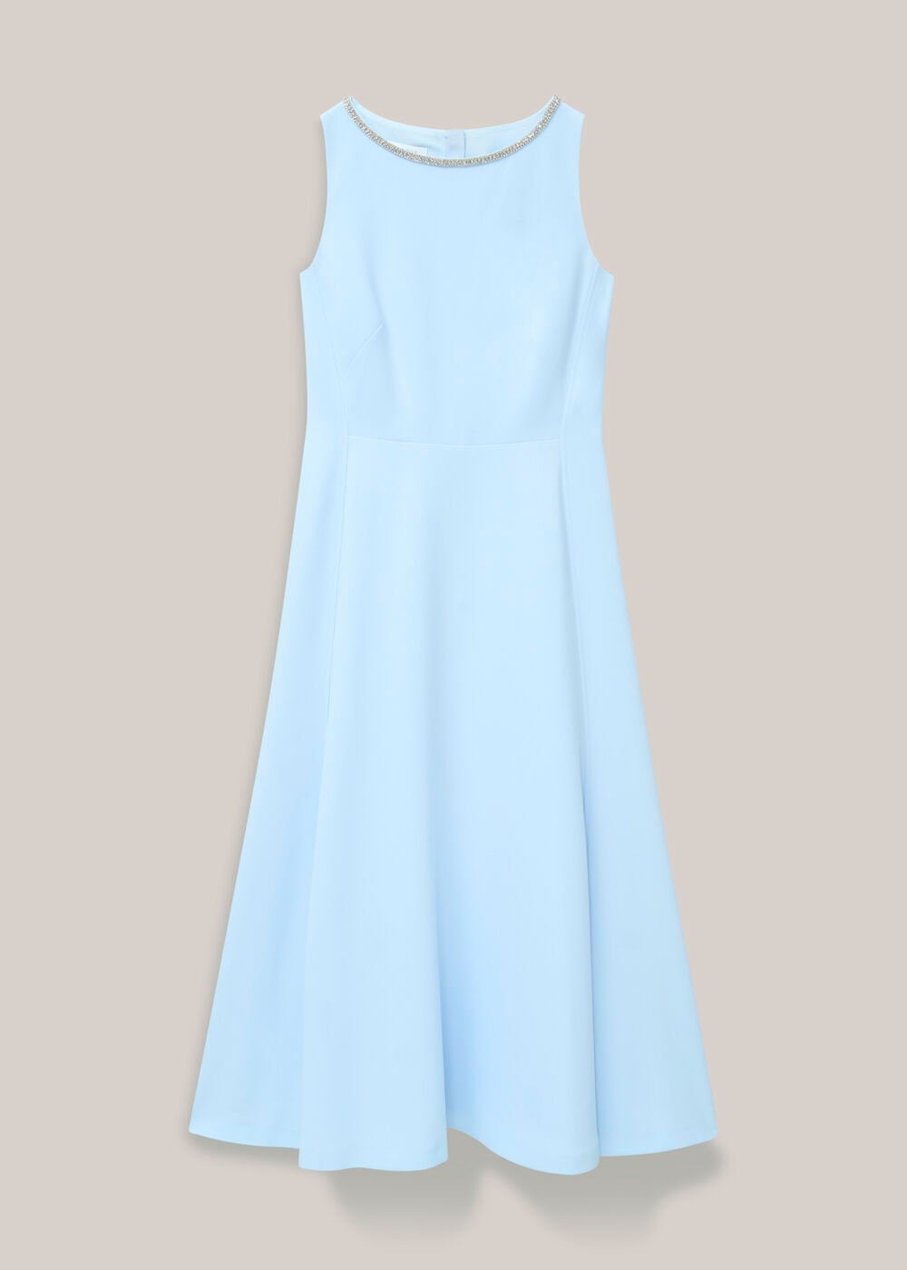 Beatrix Embellished Trimmed Dress, Pale Blue, hi-res