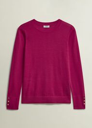 Penny Merino Wool Sweater, Cranberry Pink, hi-res