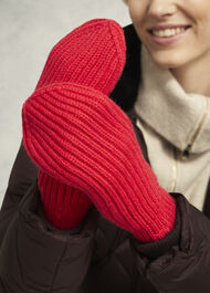 Philipa Knit Mittens, Red, hi-res