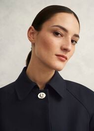 Vivienne Shower Resistant Trench Coat, Navy, hi-res