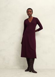 Mirabel Ponte Dress, Warm Plum, hi-res