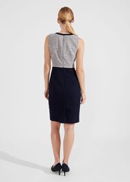 Petite Laurie Dress With Cotton, Navy Ivory, hi-res