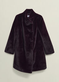 Petite Tarini Faux Fur Coat, Wine, hi-res
