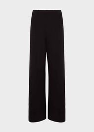Pippa Jersey Wide Leg Trousers, Black, hi-res