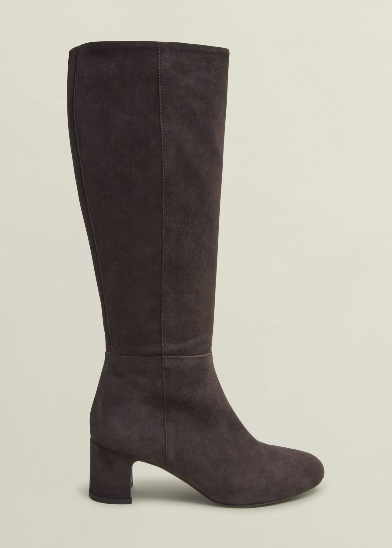 Caroline Suede Knee Boots, Chocolate Brown, hi-res