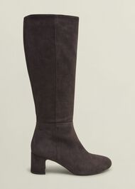 Caroline Suede Knee Boots, Chocolate Brown, hi-res