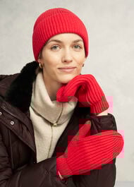 Philipa Knit Hat With Wool , Red, hi-res