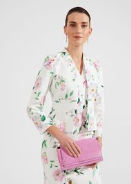 Cambridge Suede Clutch Bag, Carnation Pink, hi-res