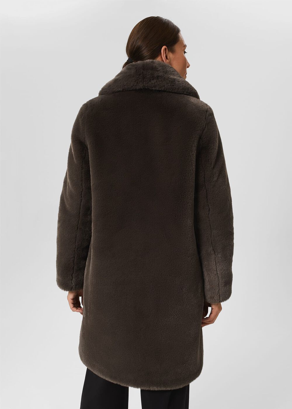 Gabby Faux Fur Coat , Dark Charcoal, hi-res