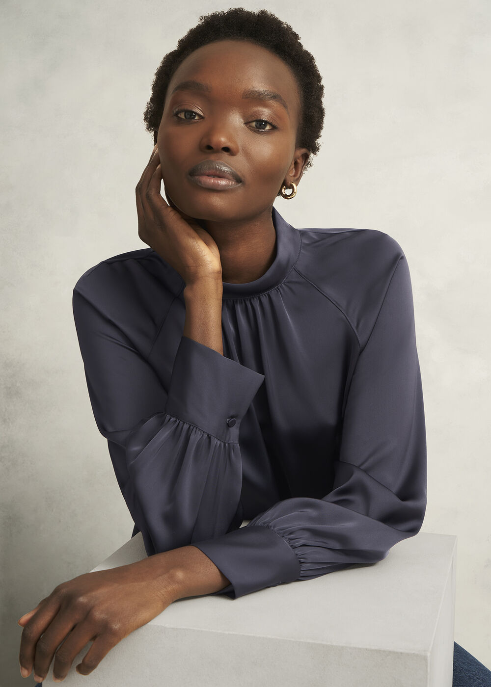 Tara Blouse, Deep Slate Blue, hi-res