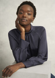 Tara Blouse, Deep Slate Blue, hi-res