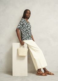Jacqueline Print Top, Green Ivory, hi-res