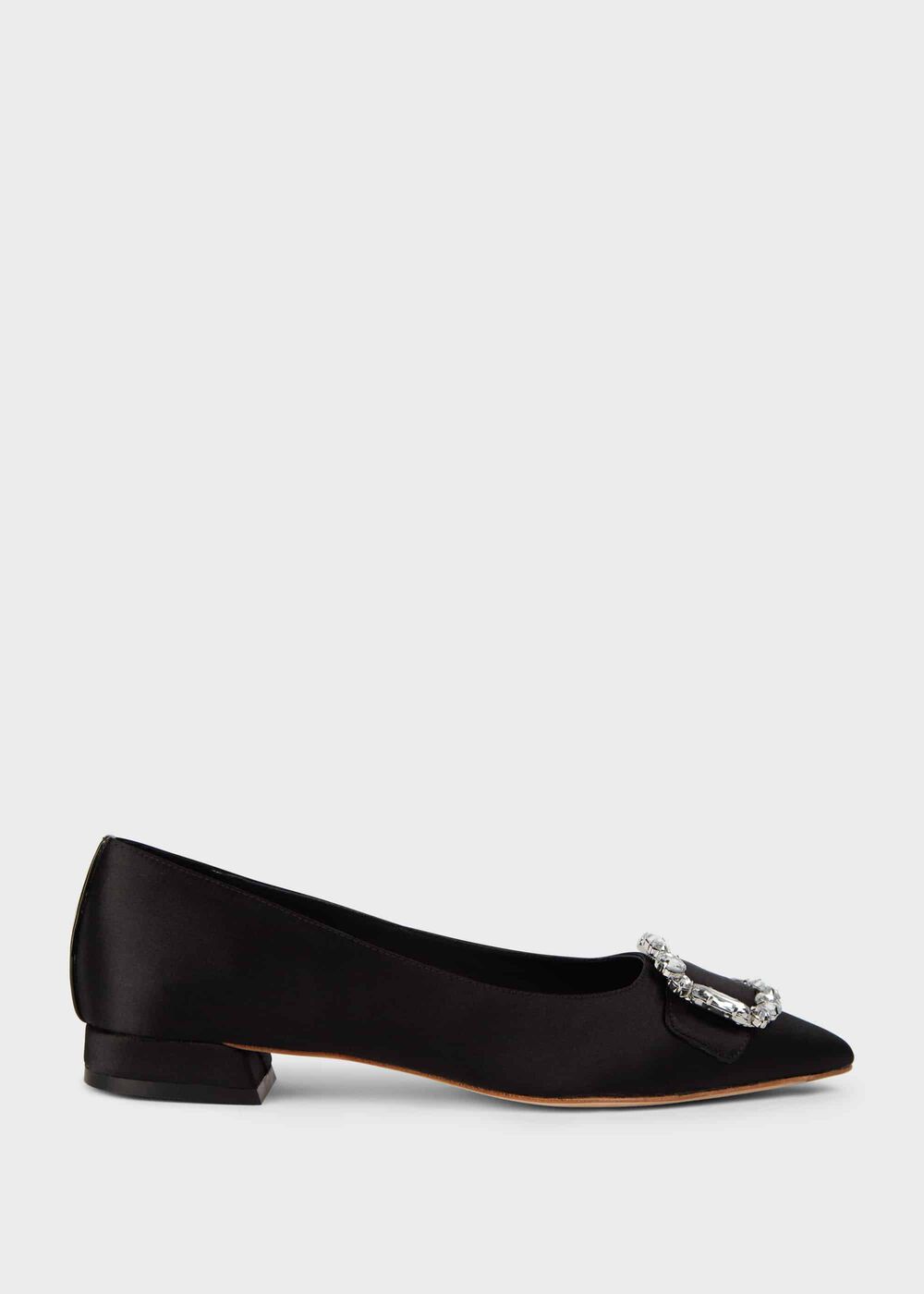 Lucinda Flat Shoes, Black, hi-res
