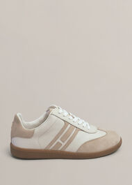 Khloe Leather Trainers, Ivory Beige, hi-res